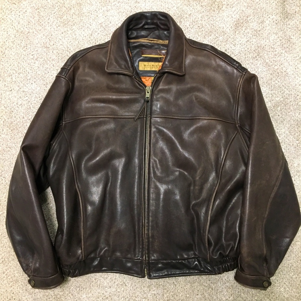 Marc New York Leather Bomber Jacket